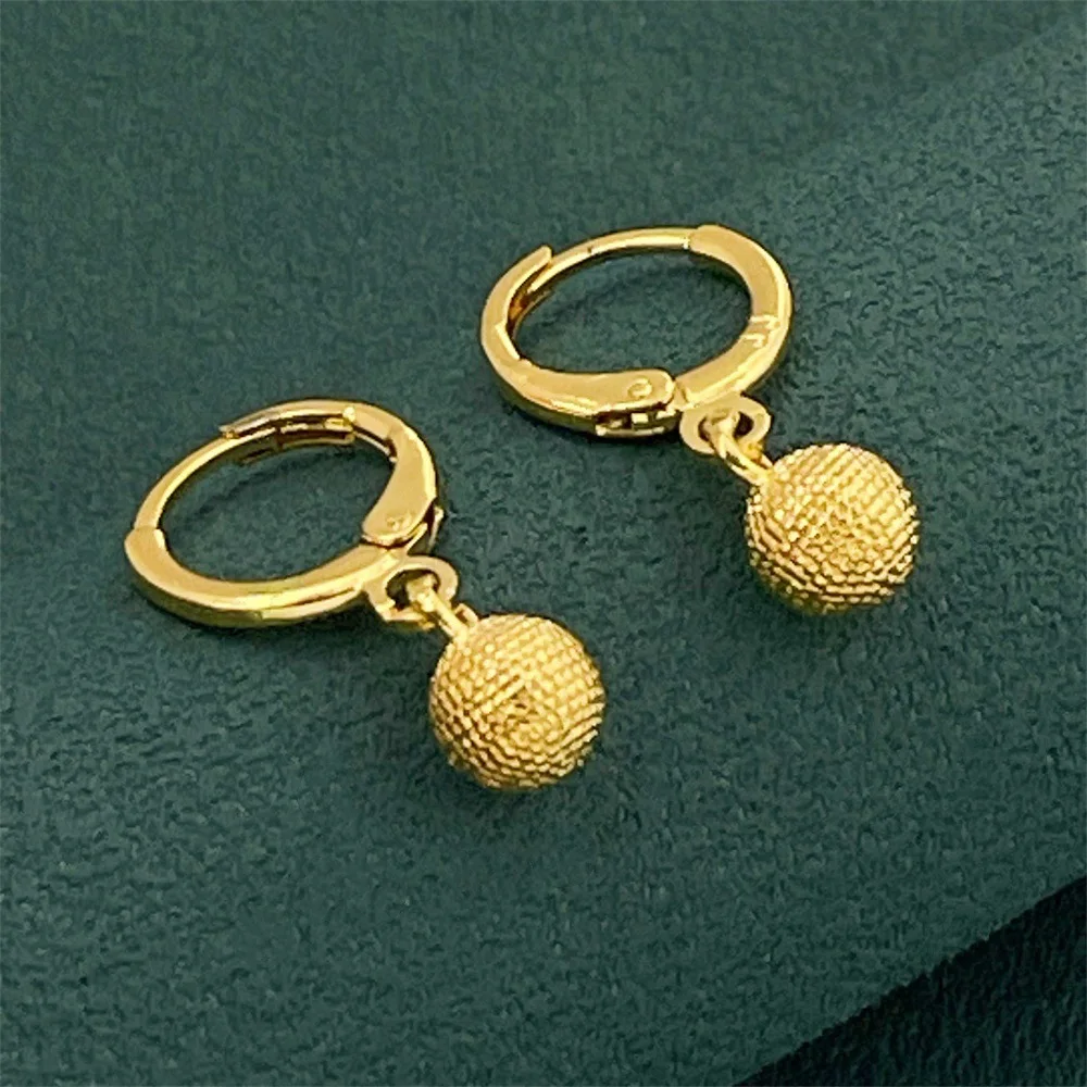 

925 Sterling Silver Earrings Gold Ball Earrings Lady Stylish Minimalist Birthday Party Wedding Anniversary Jewelry Gift