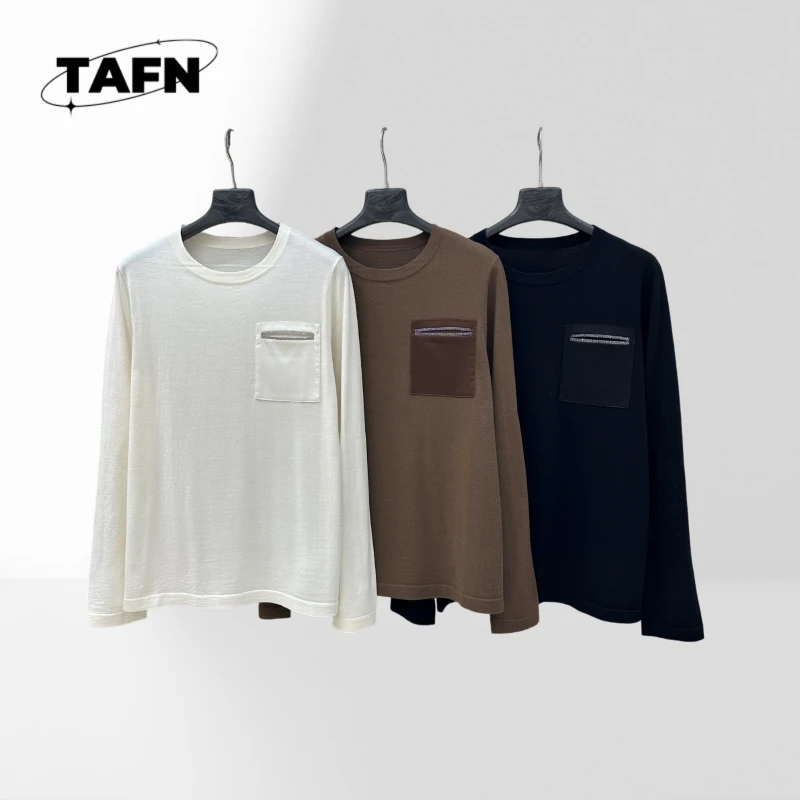 

Мягкий мужской свитер из мериносовой шерсти, удобный и идеально подходит для слоя. Элегантный и мягкий для слоя зимы AI1016.