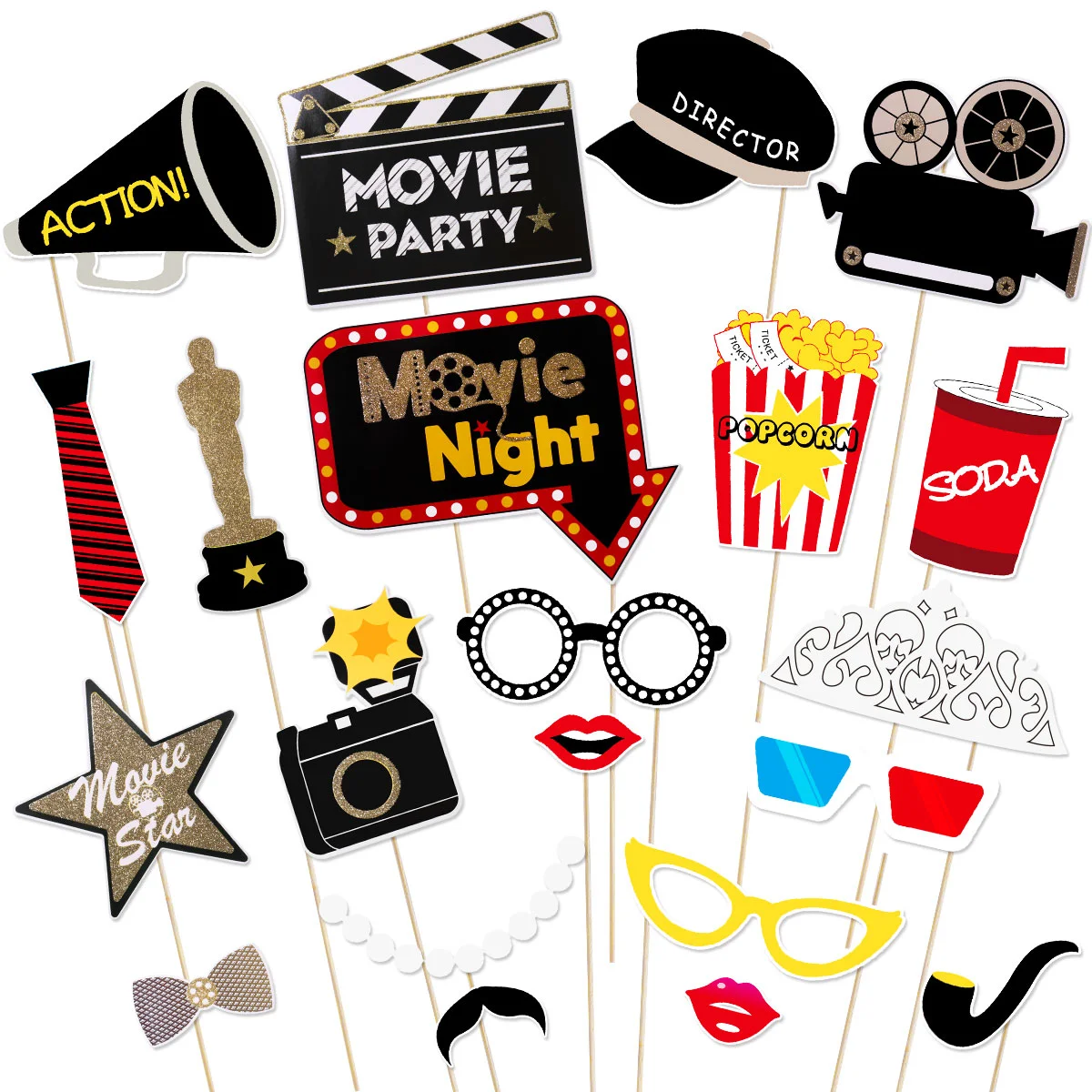 

Movie Theme Party Supplies Photo Props Gift Halloween Decoration Wooden Mask Christmas