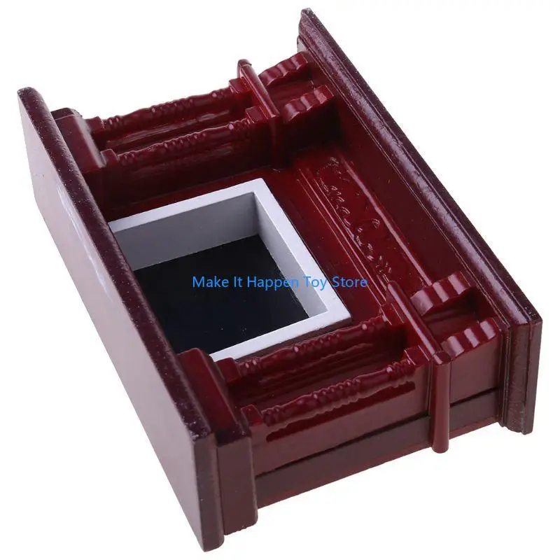 28ec 1:12 Dollhouse Mini Mahagoni Kamin Miniatursimulation Möbel Kinder tun für Spielzeugspielzeug DIY Accessoires