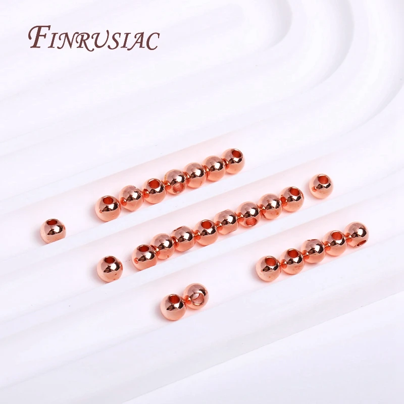 2/2,5/3/4/5/6MM Runde Nahtlose Perlen 14K Gold Überzogene Metall glatte Spacer Perlen Für Armband Hohe Qualität DIY Schmuck Zubehör – Detail 20