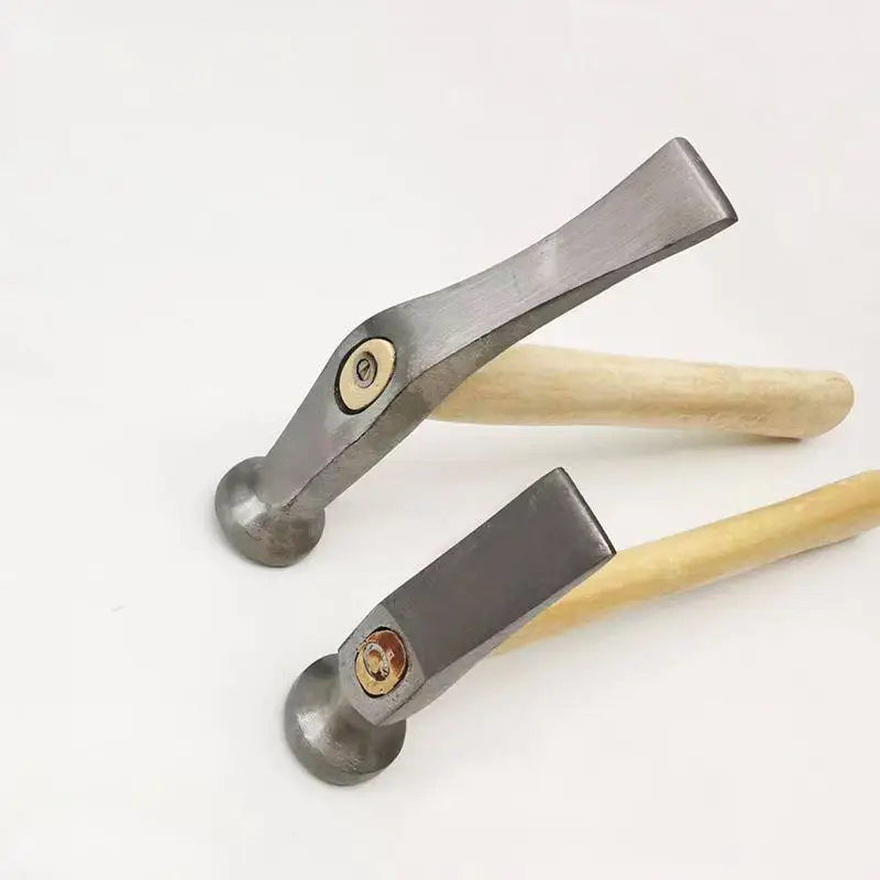 Wooden Handle Hammer High Carbon Steel Head Hammer Metal Hammer Household Handmade Repair Shoe Hammer Leather  Percussion Tools