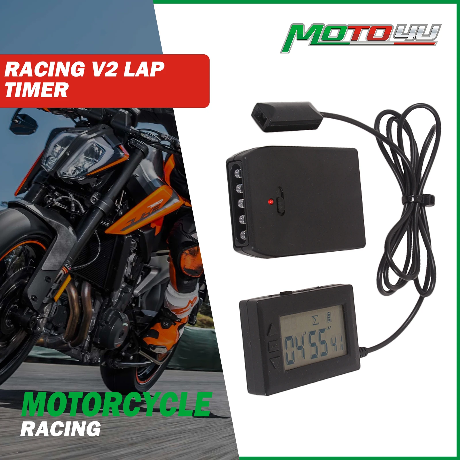 New Professional Racing V2 Lap Timer Recorder Receiver Infrared Transmitter Motorcycle Car Karting Bike Track GoKart laptimer