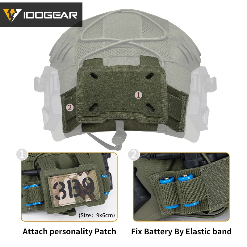 IDOGEAR Hunting Nylon Headwear Cover For Wendy 3.0 He-lmet with NVG Battery Pouch Laser 3814