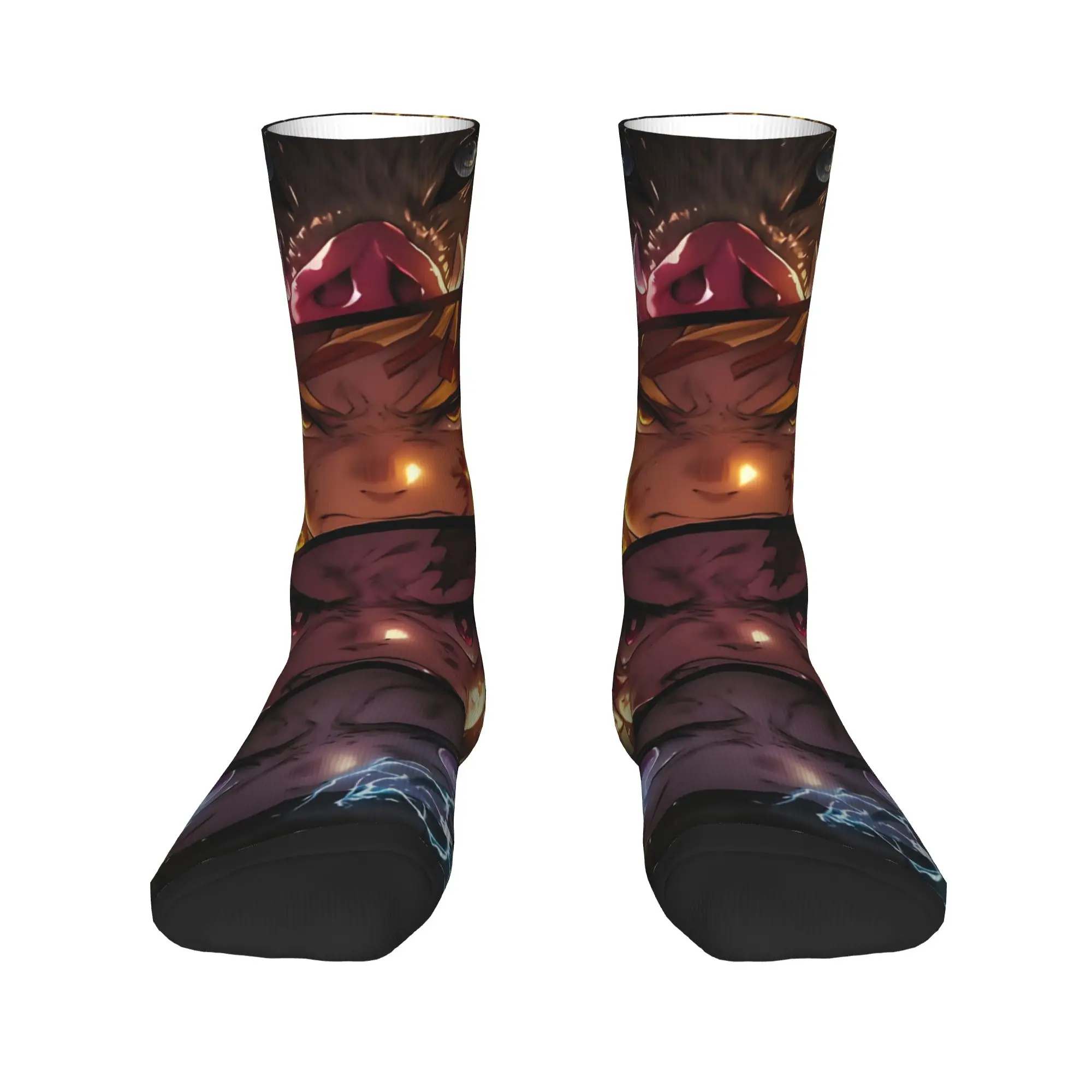 Funny Sock Bandai Demon Slayer Kimetsu No Yaiba Characters Harajuku Seamless Pattern Printed Men Crew Socks Novelty Men's Socks