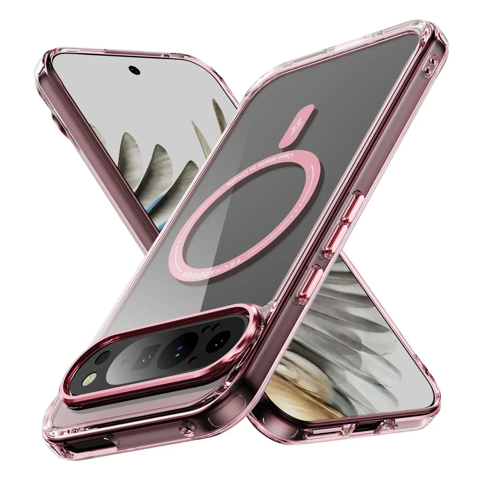 Funda para Google Pixel 10 Pro XL, funda protectora transparente de lujo para Google Pixel 9 Pro XL 8Pro 9A 8A, funda de carga inalámbrica magnética