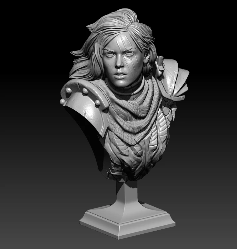 

60mm Resin Model Female warrior Bust Figure Sculpture Unpaint No Color RW-355B