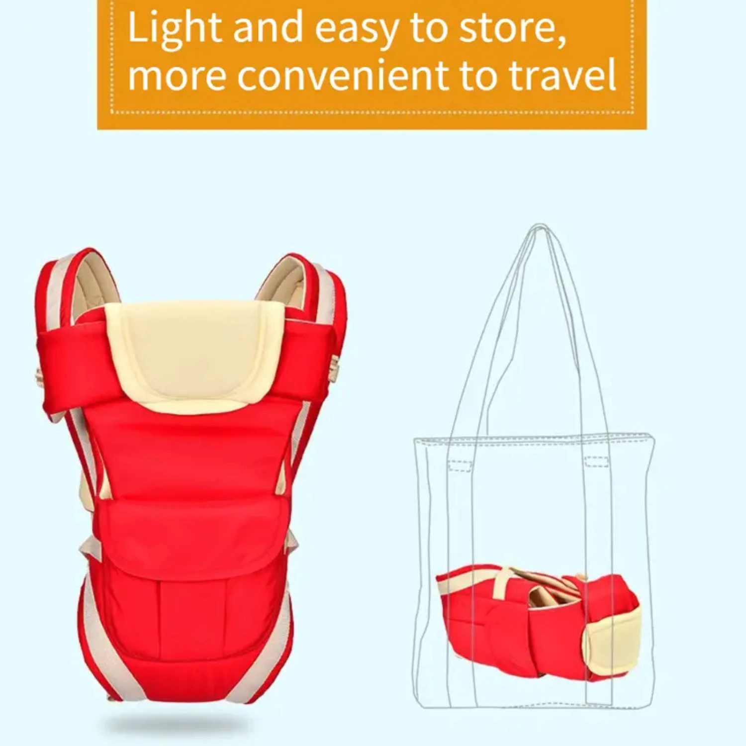 Breathable and Stylish Multifunctional Baby Carrier - Universal Newborn Waist Stool with Double Front Hugging Shoulder Strap for