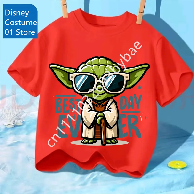 3-14 Years Old Boys and Girls Kids Yoda Graphic T Shirt Cotton Casual Soft Breathable Star Wars Clothing Summer Top Toddler Tee view 3