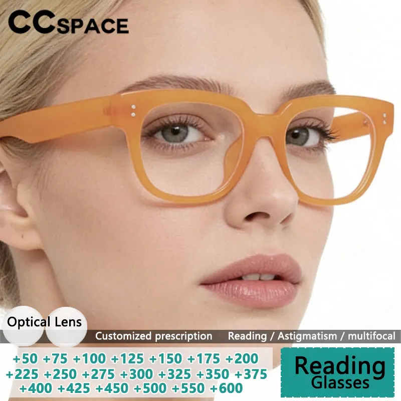 Retro Yellow Eyeglass Frame Women Reading Glasses Men's Anti-Blue Myopia Glasses Classic Square Computer Prescription