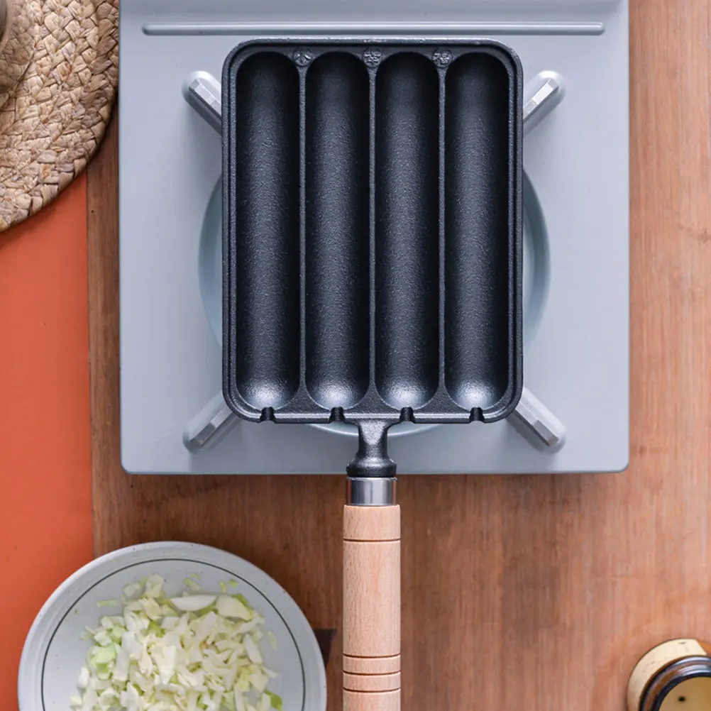 

Sausage Mold Hot Dog Steaming Tool Non-Stick Bbq Diy Accessory Outdoor Baking Iron Wood Leakproof Easy Clean