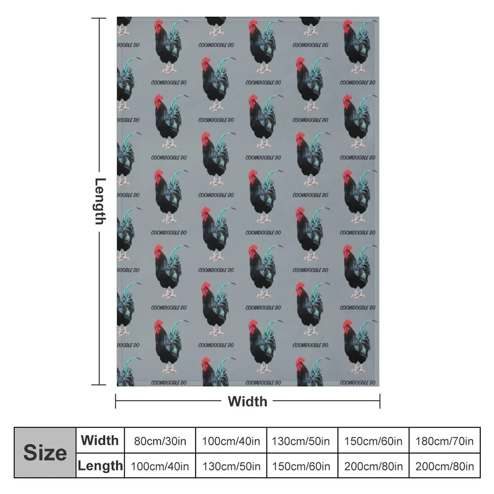 COCKADOODLEDO COCKEREL - ROOSTER - COCKEREL Throw Blanket Custom Luxury Designer Blankets