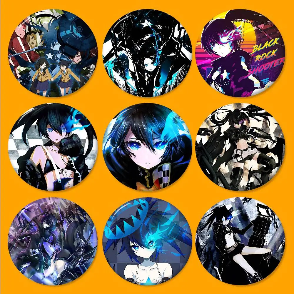 classic anime B-Black Rock S-Shooter game 58mm Animals Funny Brooches Badge Backpack Clothes Gift Accessory