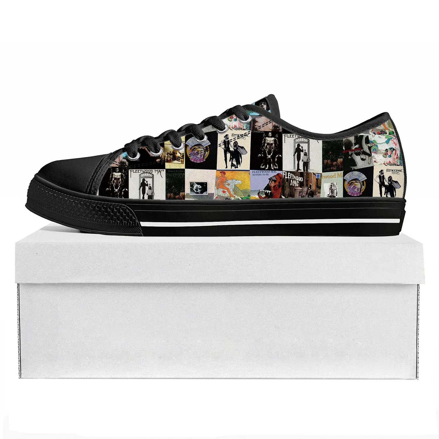 Fleetwood-Baskets basses Mac Pop Rock Band pour hommes et femmes, chaussures en toile pour adolescents, chaussures de couple personnalisées noires, chaussures de haute qualité