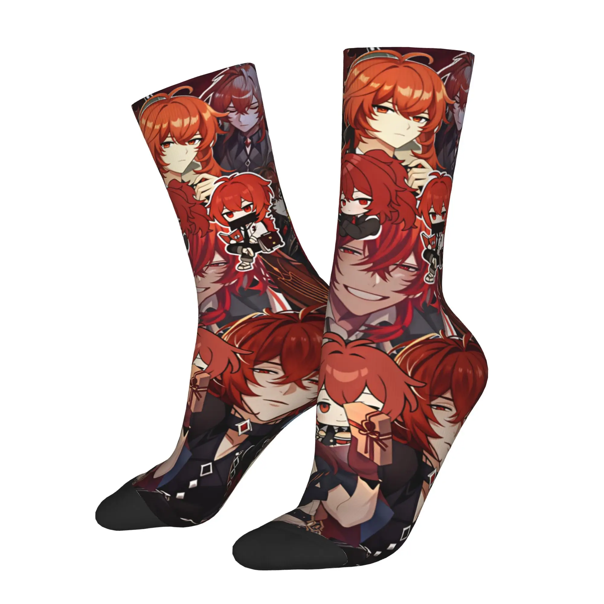 G-Genshin L-Impact Anime Kawaii Dress Socks Men's Women's Warm Fashion Novelty Manga Crew Socks