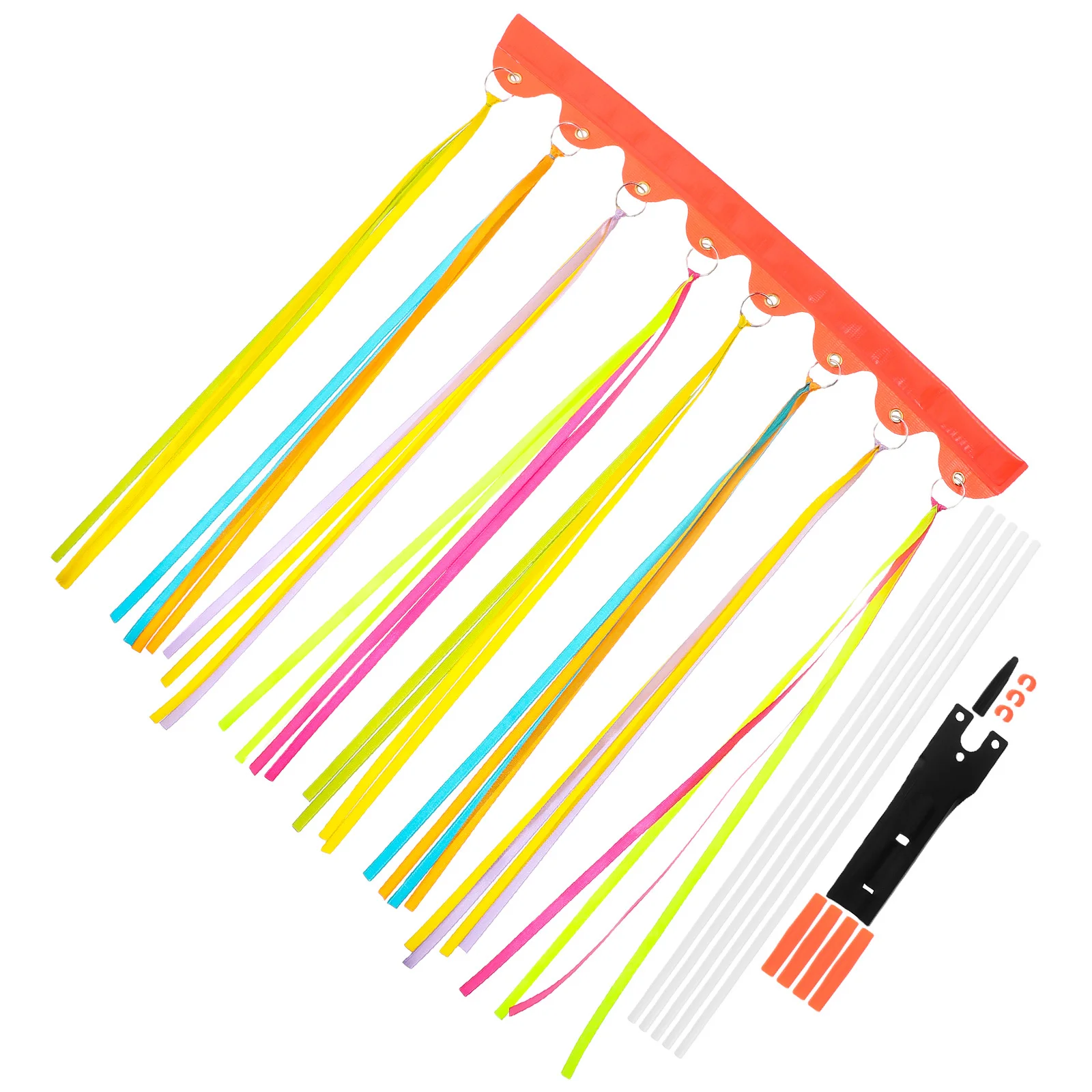 

1Set Bicycle Safety Flag Core Orange Polyester Wavy Durable Fiberglass Pole Cycling Visibility Safety Flag for Bike Trailer