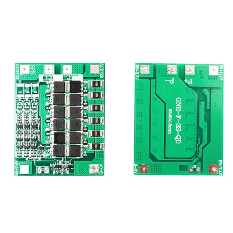BMS Lithium Battery Charger Protection Board, Power Battery Balance, Melhorar PCB Protection Board, 3S, 12V, 30A