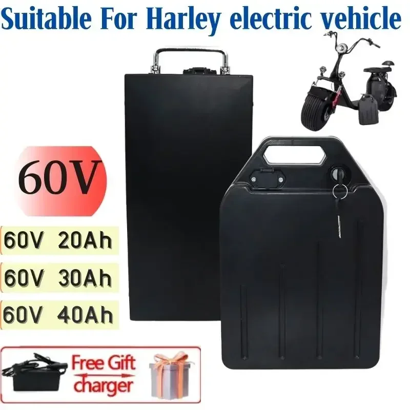 Electric vehicle lithium battery 60V 10Ah 20Ah 30Ah 40Ah 2000W for Harley two wheel foldable Citycoco electric scooter