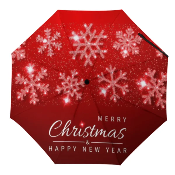 

Белый снежинка, рождественский складной зонт, красный рождественский зонт с Новым годом, ветрозащитный светильник, зонтик от солнца и дождя
