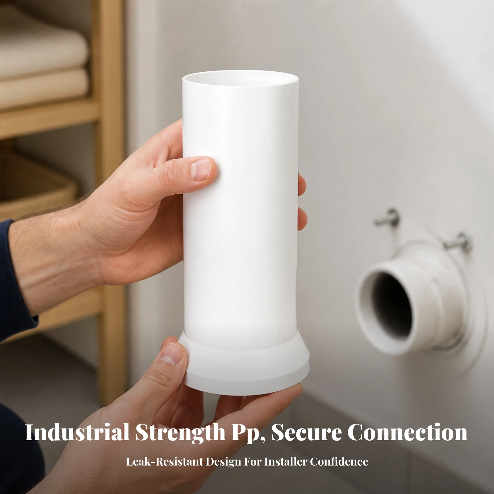 DN110 Straight Toilet Waste Pipe Easy to Install Toilet Waste Pipe with EPDM Rubber Seal Leak-Proof Compact