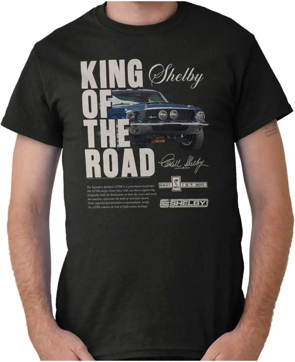 Shelby GT500 Racing Muscle Car Graphic T-Shirt – Officially Licensed Men’S Tee 100% Cotton Trendy Y2K Short-Sleeve Tee – Soft, Quick-Drying,  Wrinkle Resistant Light Cotton Graphic Tshirt Soft Stretchy Casual Summer Short Sleeve