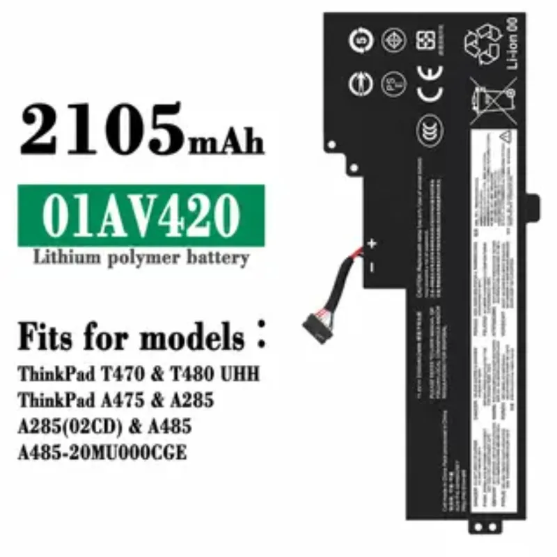 High‑quality  01AV420 Internal Battery For Lenovo ThinkPad T470  T480 UHHThinkPad A475  A285A285(02CD)  A485A485-20MU000CGE