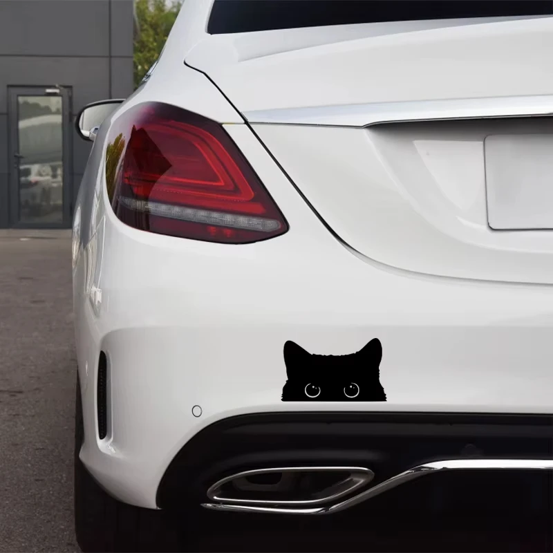 

1 piece Hot Car Sticker Accessories Poor Cat Is Stealing with Big Eyes Watch Vinyl Car Styling Cover Waterproof PVC