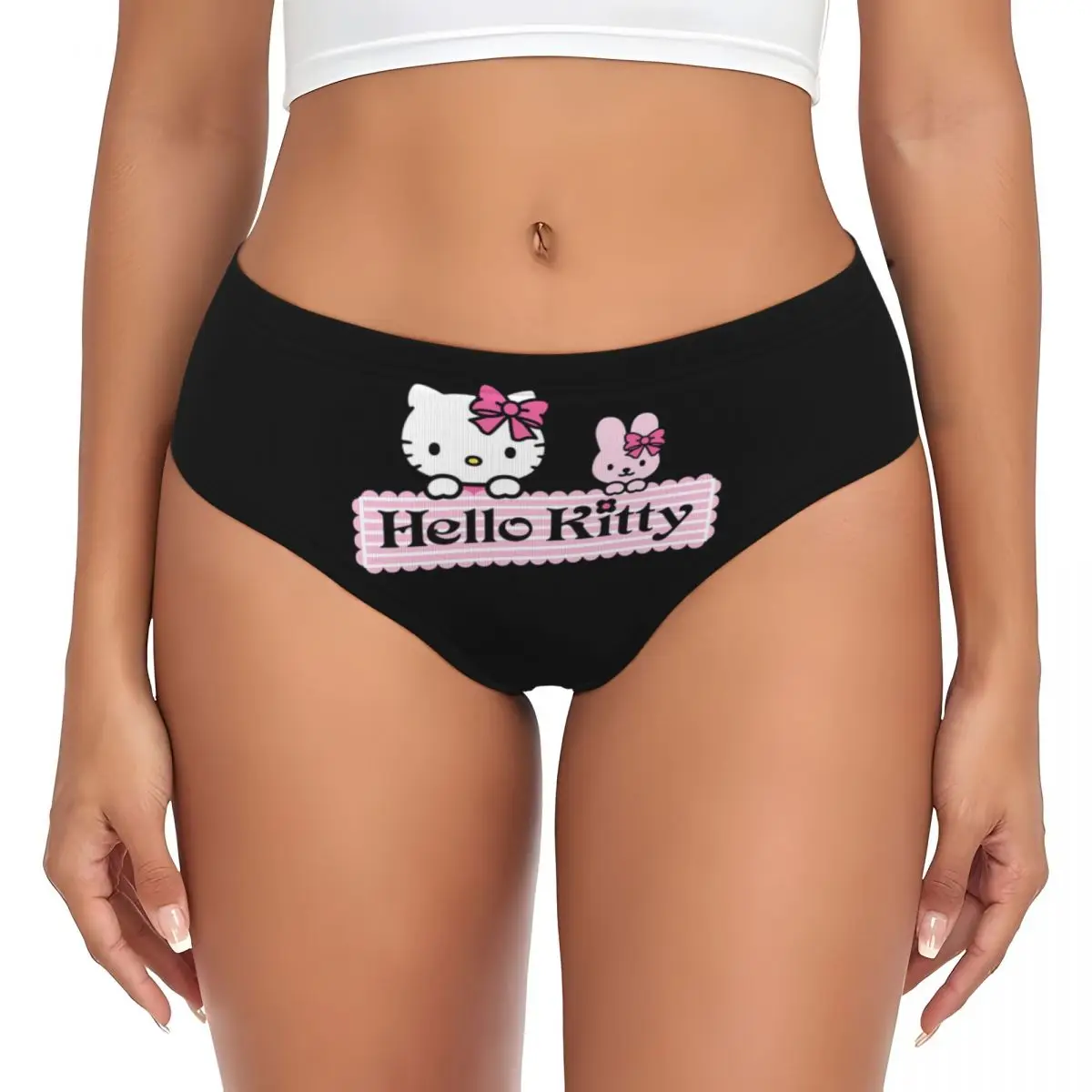 Custom Women Hello Kitty Cartoons Panties Underwear Female Comfort Briefs Underpants