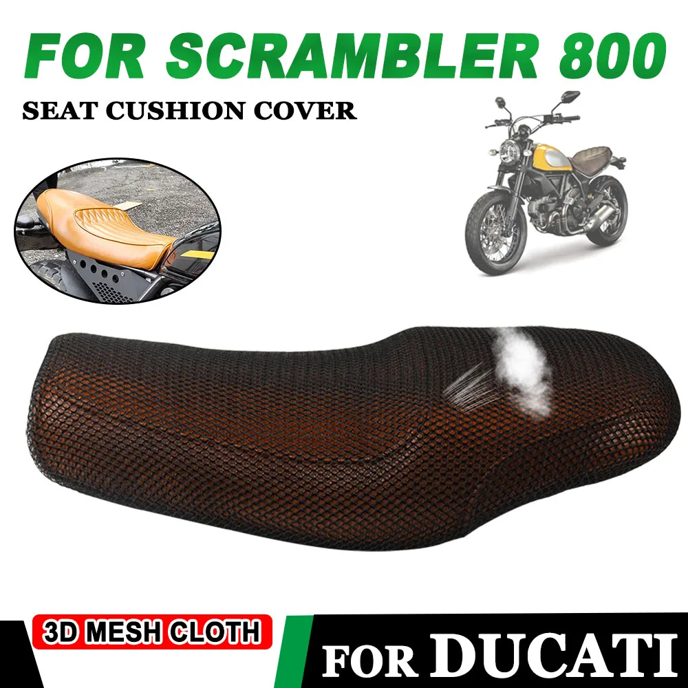 

For Ducati Scrambler 800 Scrambler800 Motorcycle Accessories Anti-Slip 3D Mesh Fabric Seat Cover Breathable Waterproof Cushion