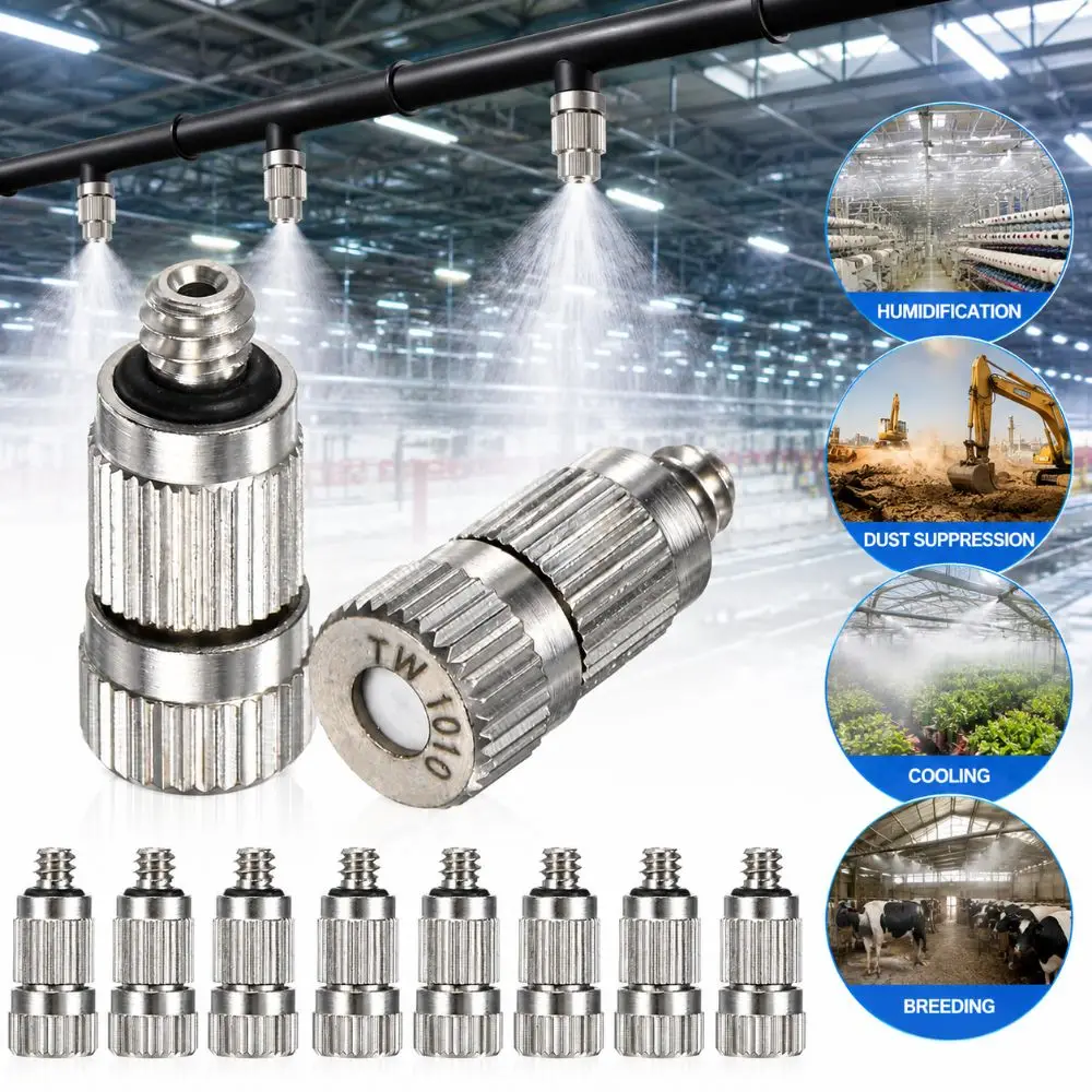 Durable 3/16 Inch Misting Nozzle Brass 0.1mm~0.5mm Atomization Sprayer With Filter Inside Humidify Sprayer