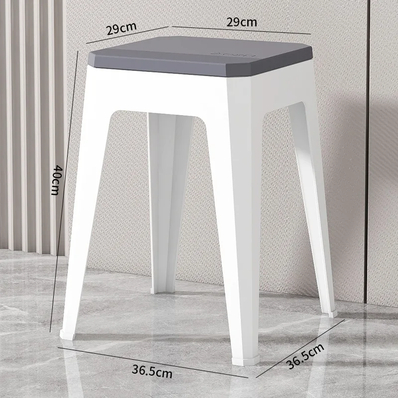 D70 Thickened plastic stool home dining table square stool modern simple durable chair