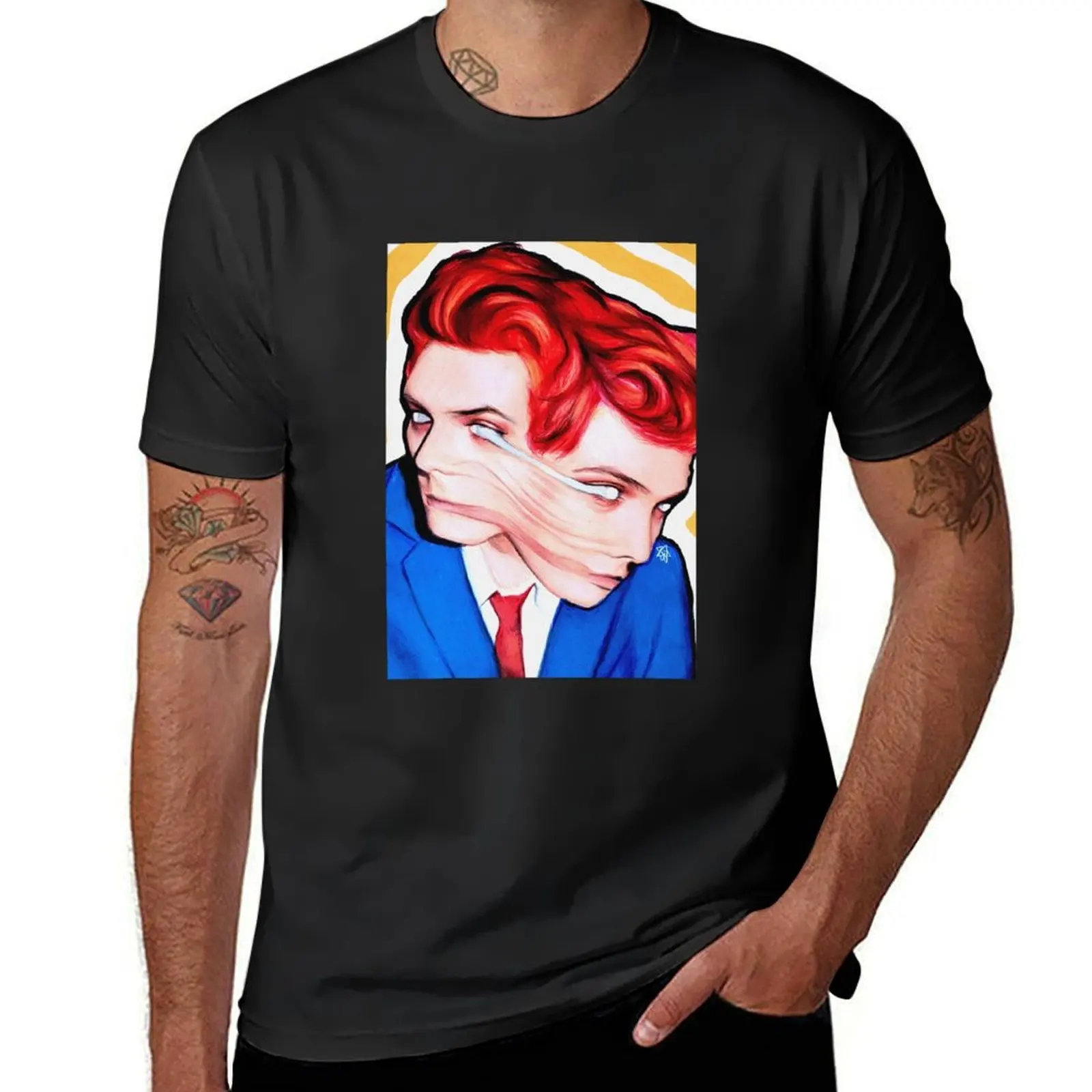 

stretchy gerard portrait T-Shirt Short sleeve tee vintage oversizeds luxury t-shirt men t shirts
