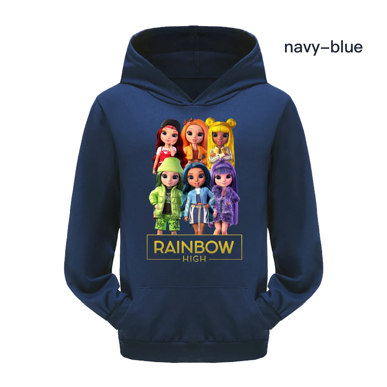 Rainbow High Cartoon Hoodies Kids Coat Boys Sweatshirts Pullover Outerwear Hoodie Girls Jacket Streetwear Hoody Boys Clothes