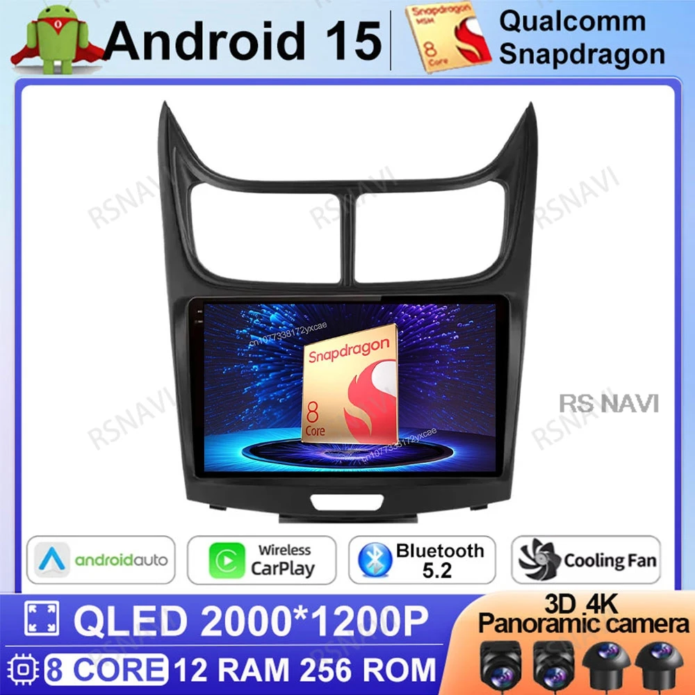 

Android 15 Car Radio For Chevrolet Sail 2009 2010 2011 2012 2013 Stereo Qualcomm 5G WIFI Wireless Carplay Auto DSP Head Unit GPS