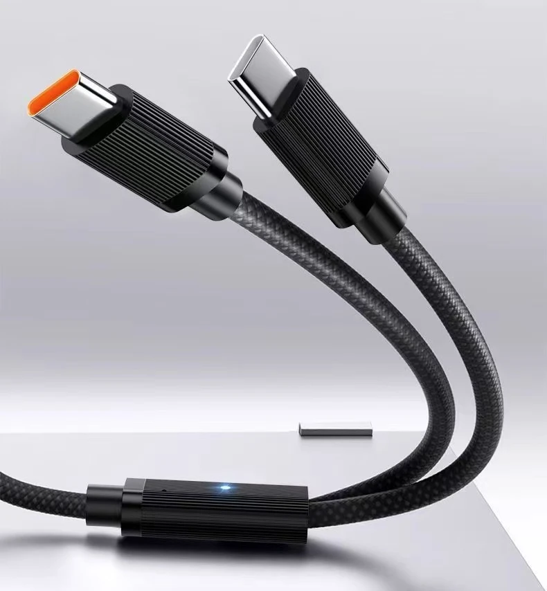 Pocket Size 2 In 1 Dual Type C Charging Cable Portable Business Trip Double Cellphone Lightweight Carry Spare Power Supply Wire