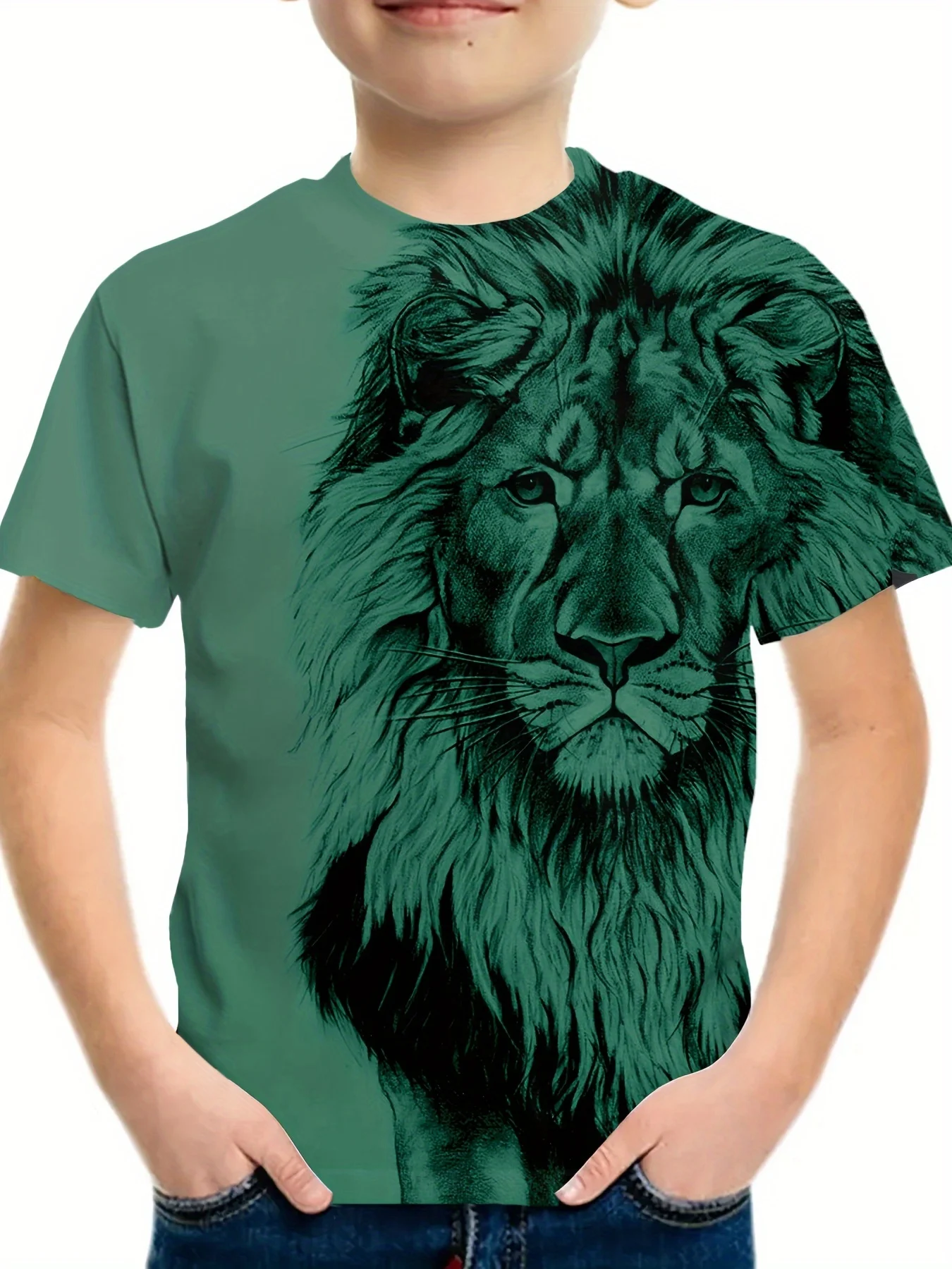 2024 New Lion 3D Printed Children\'s T-Shirts Clothes Summer Kids Cartoon T Shirts Boy\'s Girl\'s Short Sleeve Tee Tops Boy T-Shirt