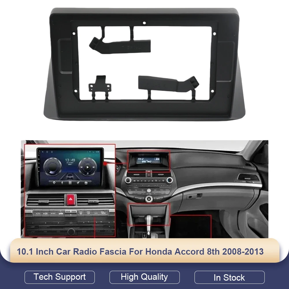 

10.1 Inch Car Radio Fascia for Honda Accord 8th 2008-2013 Android GPS MP5 Player Casing Frame 2 Din Head Unit Dash Cover Panel