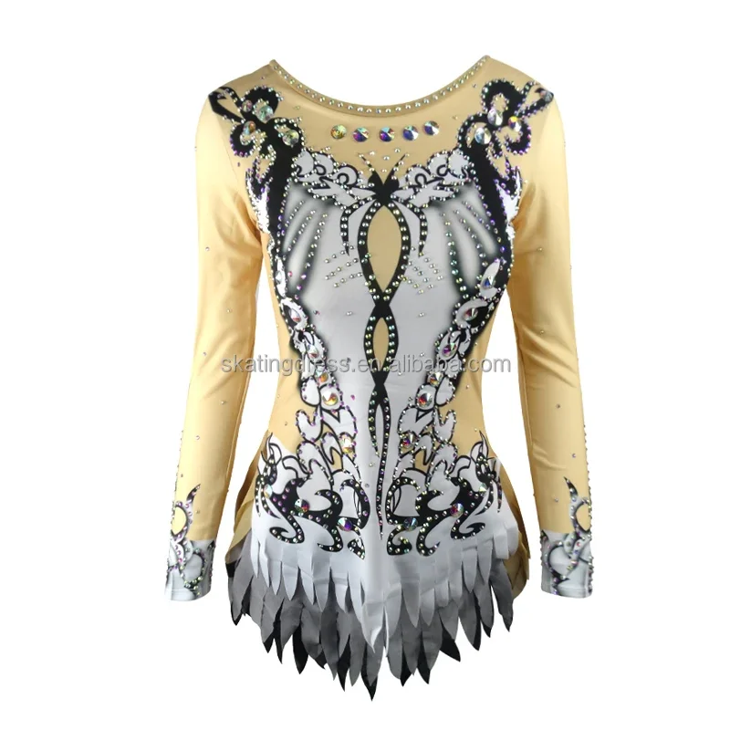 Traje de gimnasia negro LIUHUO, traje de porristas, disfraz de actuación en equipo, traje de gimnasia rítmica personalizado