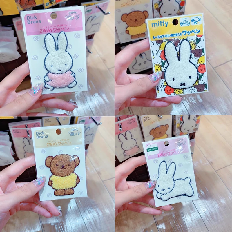 Adesivos e Patches Bordados Kawaii Miffy e Boris para Roupas, Bolsas e DIY - Presente de Brinquedo para Meninas