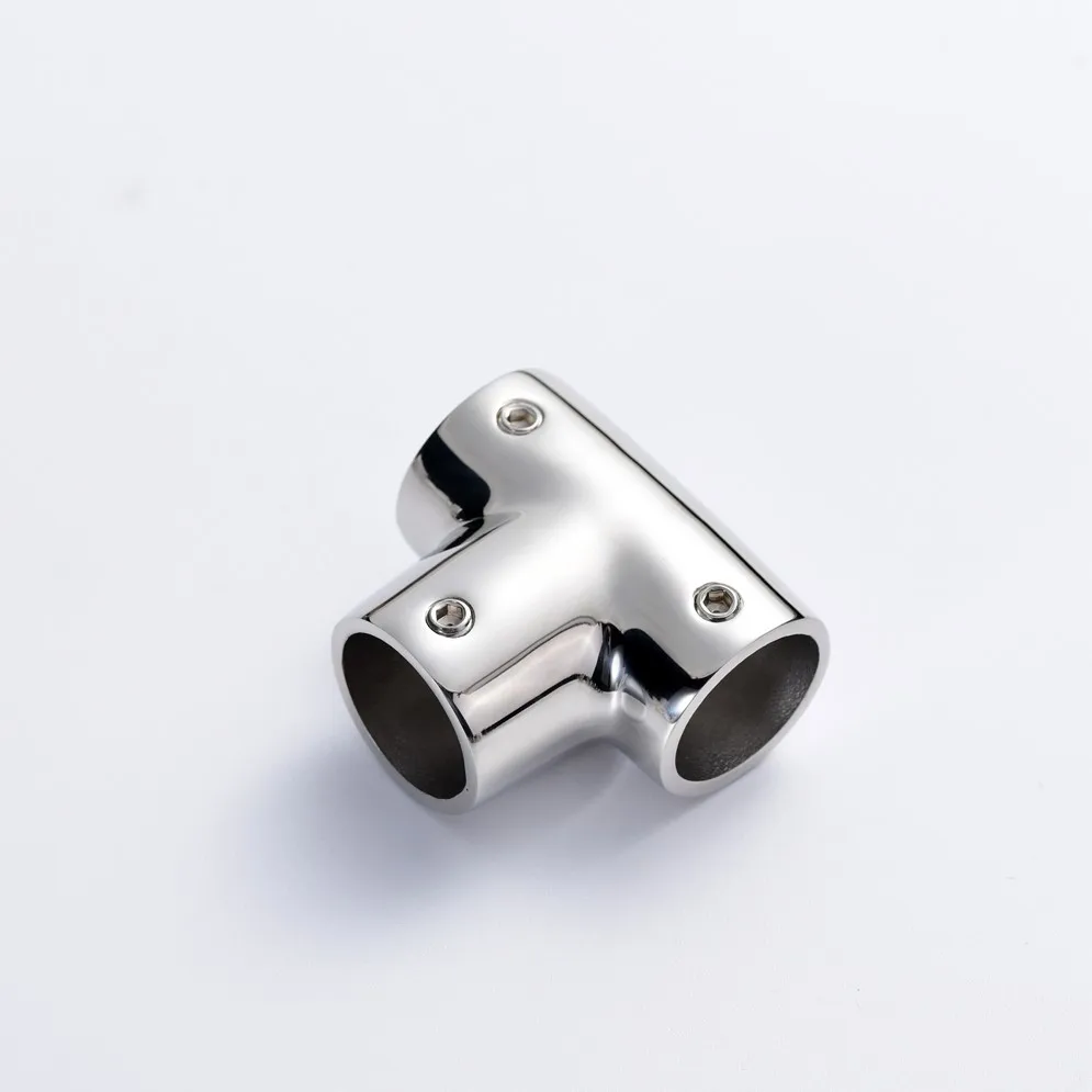 STT Marine Hand Rail Fitting Stainless Steel 90 Degree 3 Way Corner Elbow