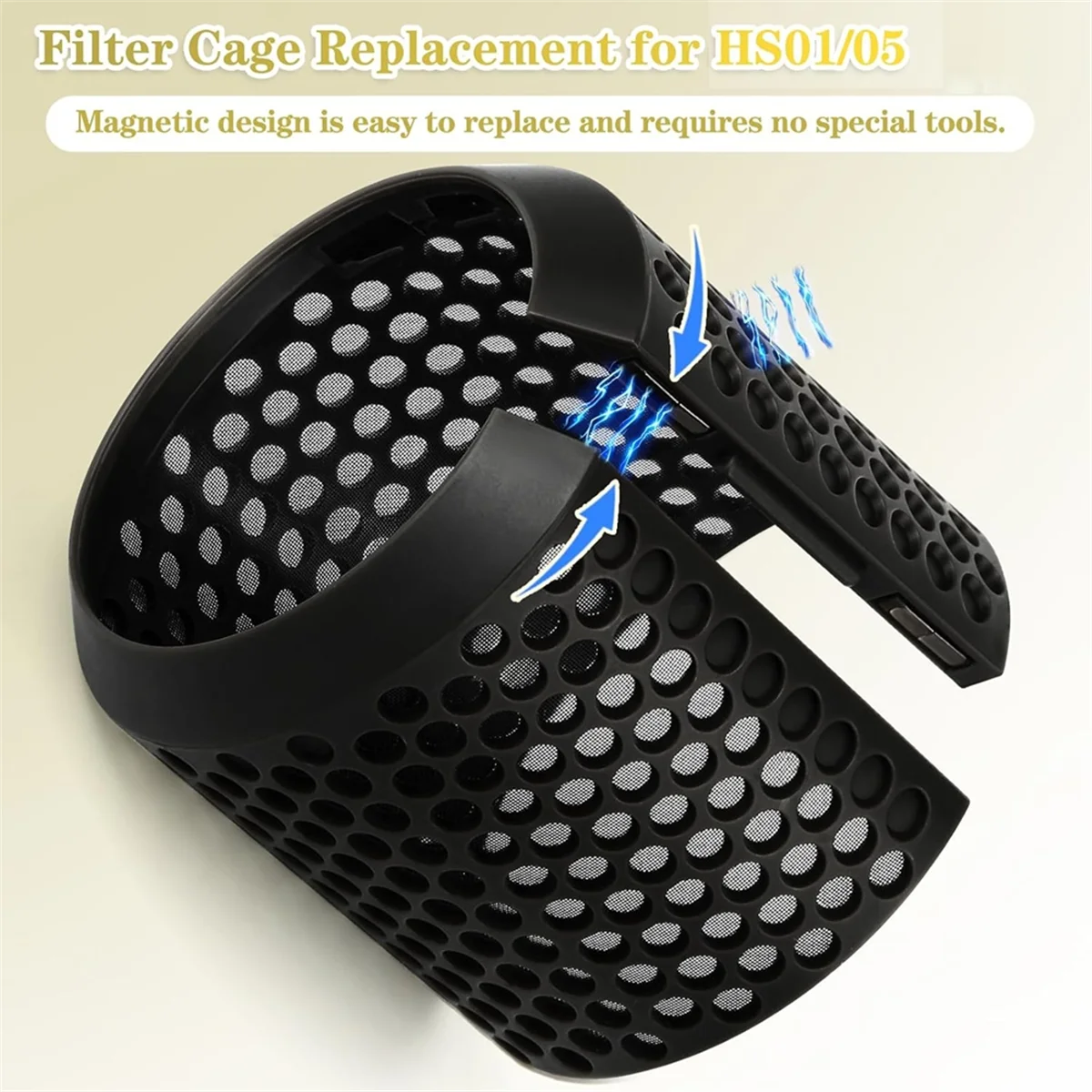 XFDE Magnetic Outer Filter Cage Cover for Dyson Airwrap HS01/HS05 Durable Replacement Attachment Hair Styler Filter