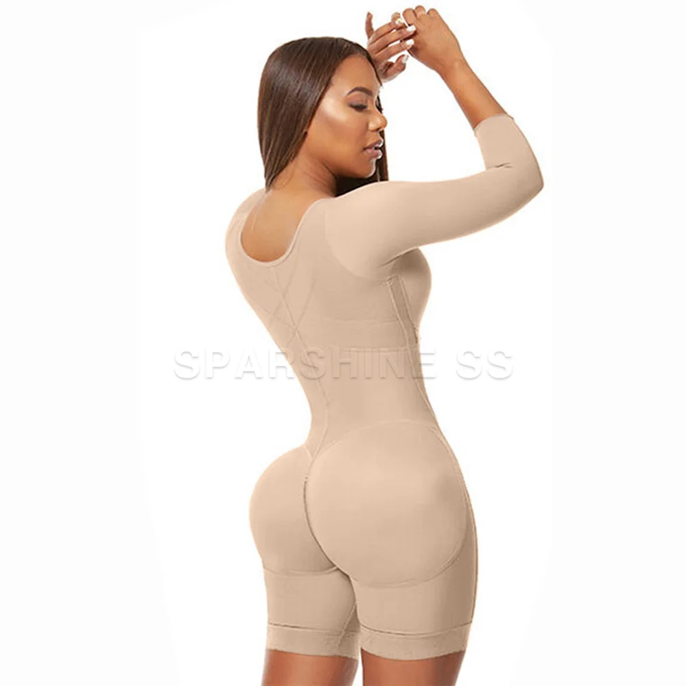 Faja Corset Full Body Shaping Bodysuits High Waist Abdomen Control Shapewear for Long Sleeve Compression Garments Everyday Wear