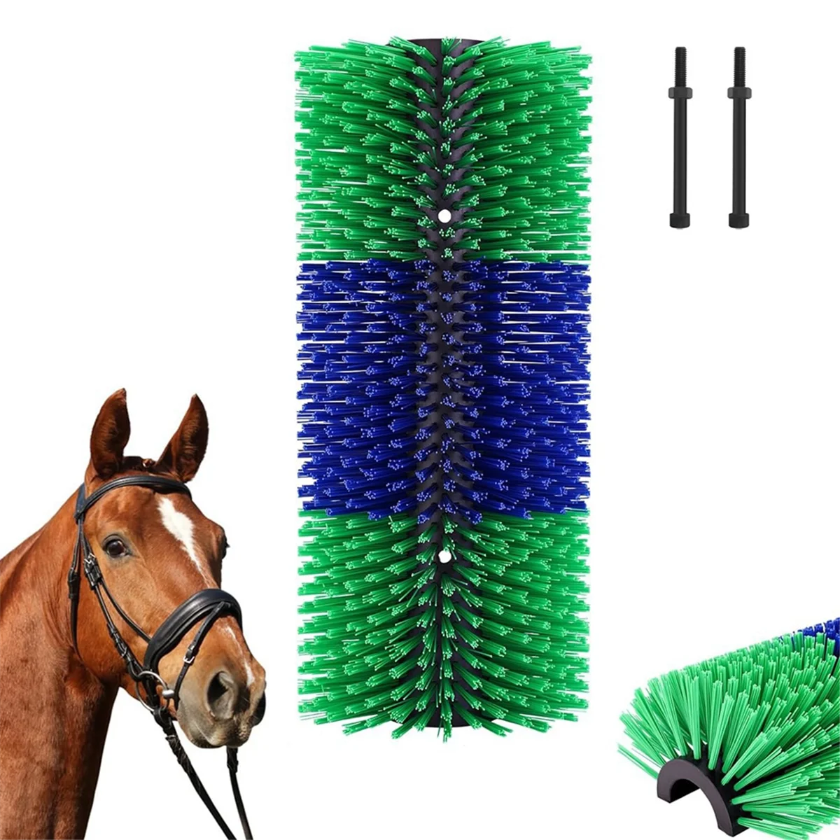 Livestock Scratch Brushes, Cattle Scratcher Brush Horse Brushes Full Massage Grooming Brush Relieve Itching with Screws