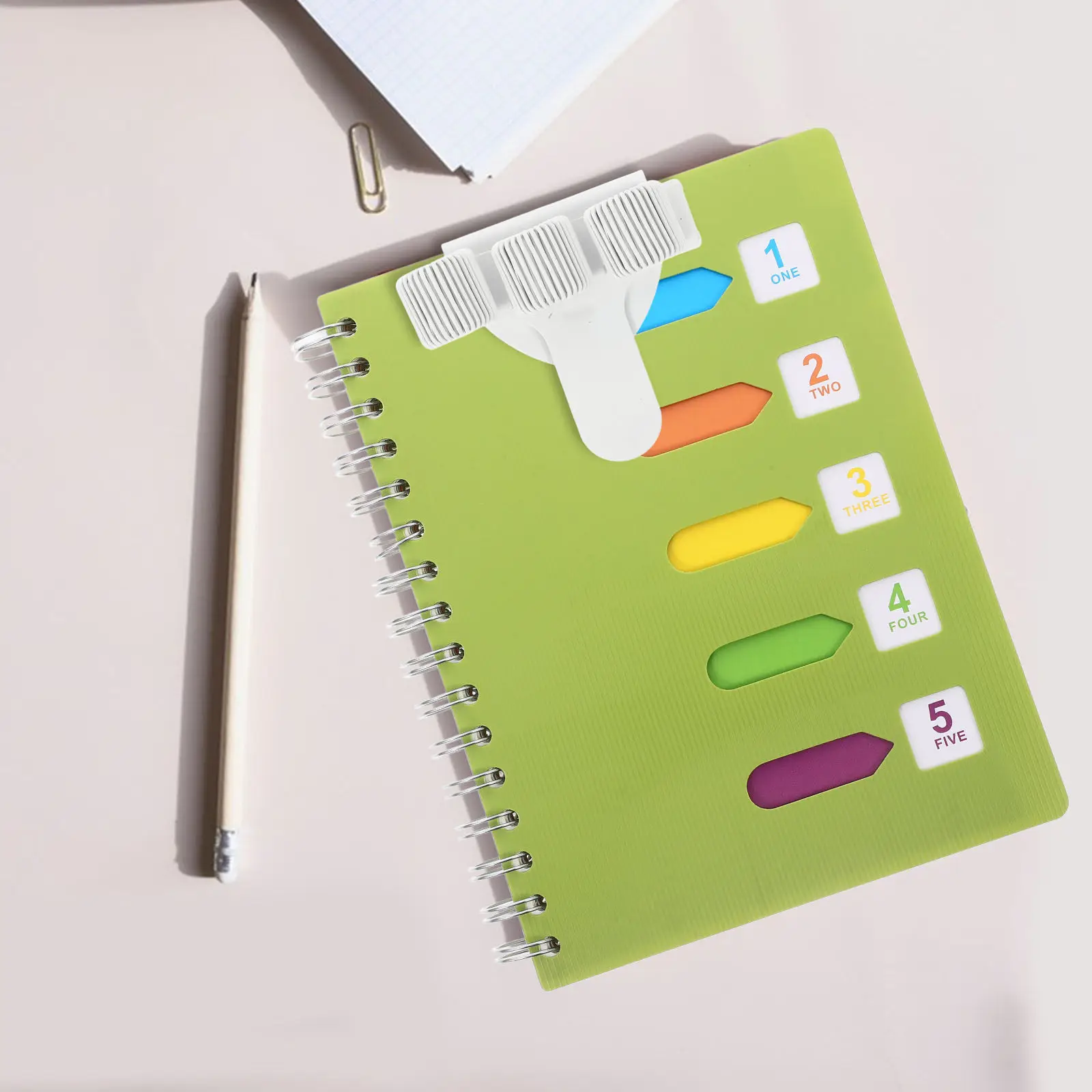 Spring Loop Pen Holder with 3 Loops for Notebook Clipboard Journal Planner Iron Portable Document Organizer Office School Use