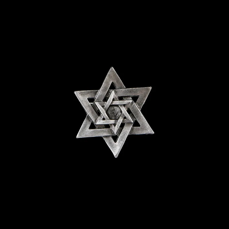 Exquisite Star of David Brooch Men\'s Six Pointed Star Suit Lapel Pin Jewish Charm Amulet Badge Jewelry Christmas Gift