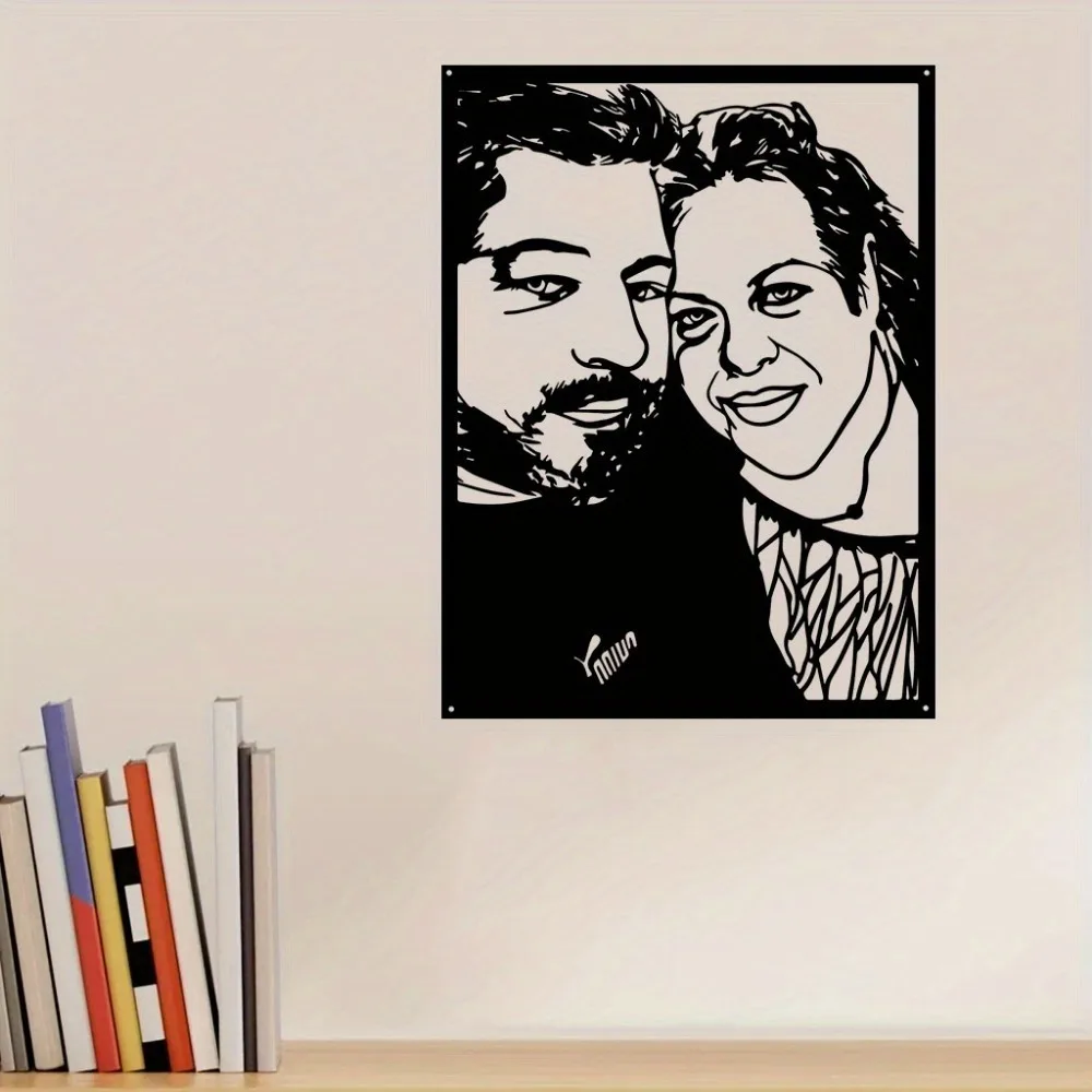 1pc Personalized Custom Framed Metal Photo Portrait, Elegant Wall Art Home Decor Gift (Only For Decoration)
