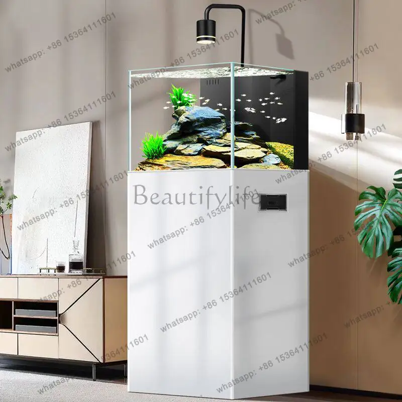 

Vertical wall back filter fully automatic water replacement ecological cycle aquarium can be customized