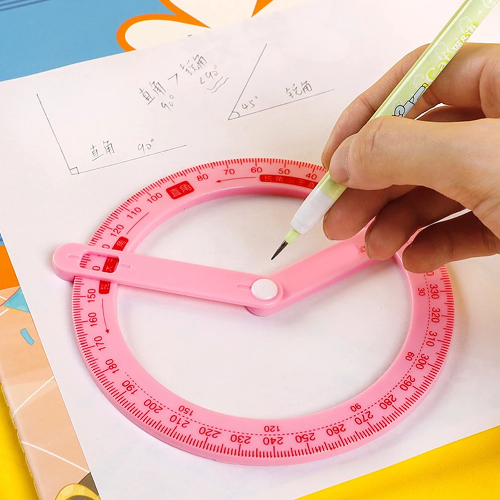 

3 Pcs Abs Protractors 360 Degree Swing Arm Geometry Math Teaching Aids Plastic School Supplies Students Teachers Gifts Measuring