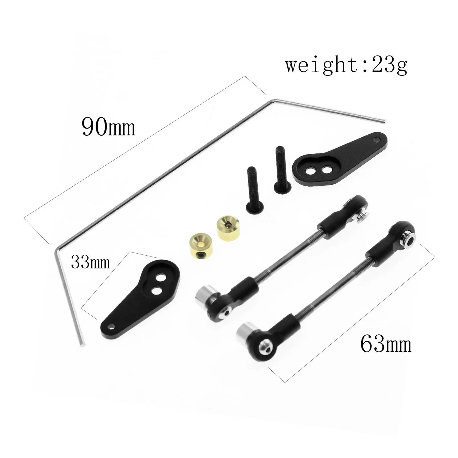 1/10 Scale Stabilizer Set Rear RC Anti Sway Bar Kits Aluminum Alloy Rear Anti Roll Bar for 2WD -01 BB01 DIY Accessories