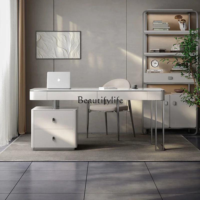 Italian minimalist rock slab desk designer light luxury computer desk bedroom modern minimalist desk